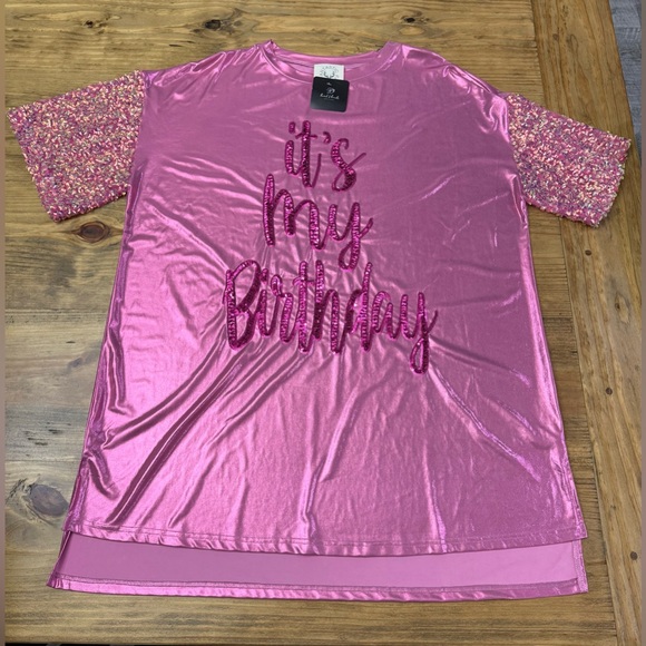 NWT Fantastic Fawn Birthday Princess Pink Sequin It My Birthday Foil Dress - Picture 3 of 8